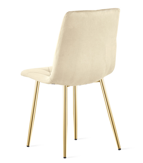 Krzesło LIBRA - jasny beż aksamit / nogi kolor złoty x 4