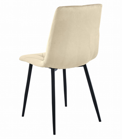 Krzesło LIBRA - jasny beż aksamit / nogi czarne x 2