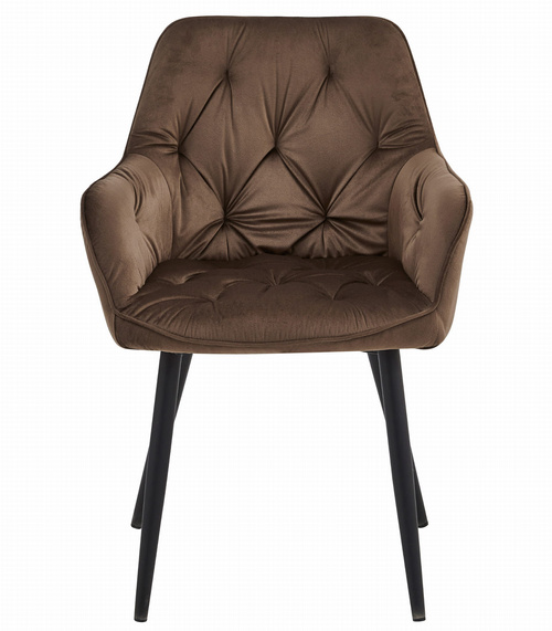 Krzesło JORK - brąz aksamit / nogi czarne x 1