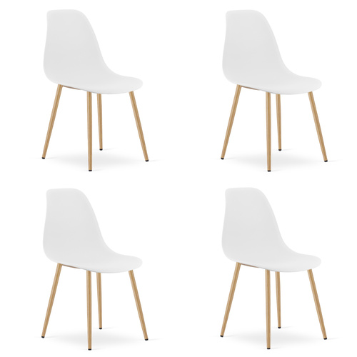 Krzesło WAT białe / nogi naturalne x 4