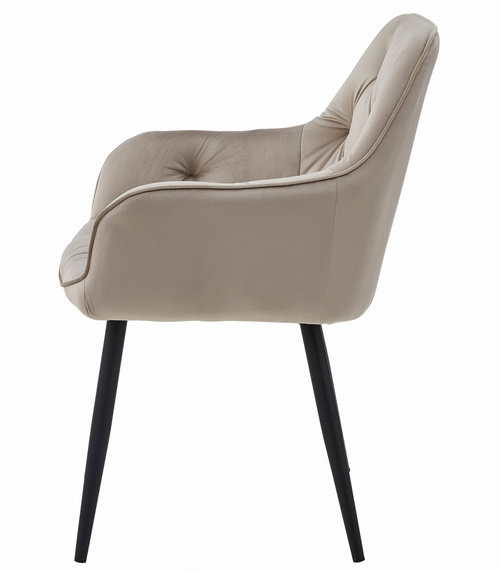 Krzesło JORK - ciemny beż aksamit / nogi czarne x 1