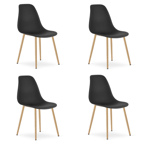 Krzesło WAT czarne / nogi naturalne x 4