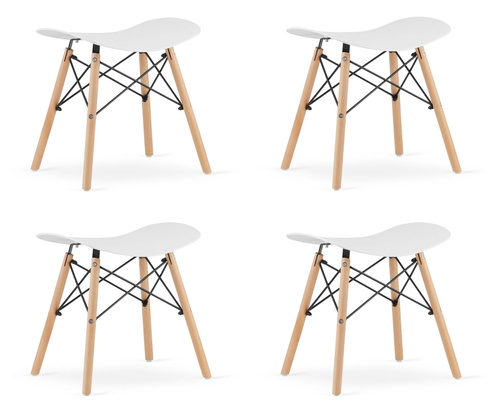 Taboret KORFU - biały x 4