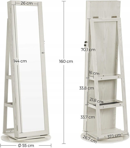 Szafka z lustrem na biżuterię - JBC62W