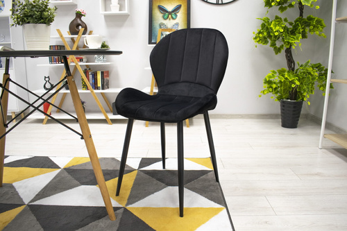 Krzesło TERNI - czarny aksamit x 3