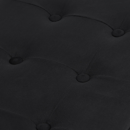 Pufa składana XL z guzikami - 60x38x38cm aksamit czarna
