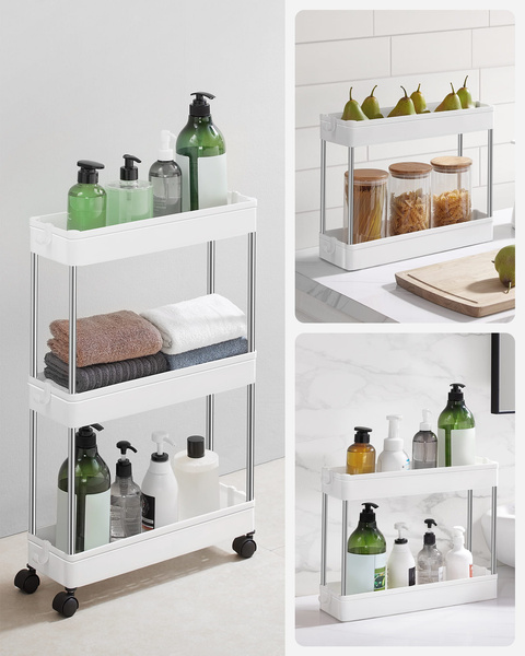 Szafka na kółkach 3 półki biała - KSC007W01