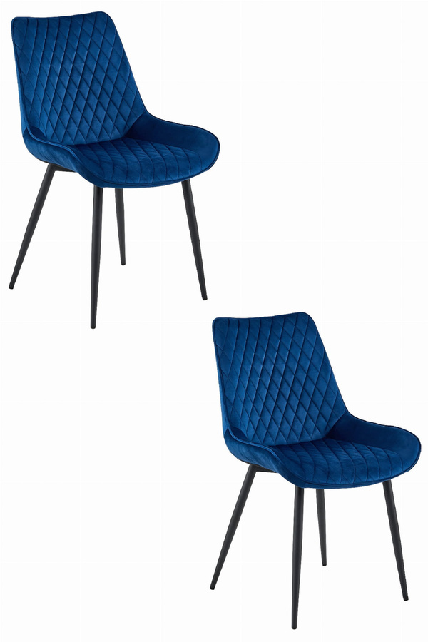 Krzesło VERDO - granat aksamit / nogi czarne x 2
