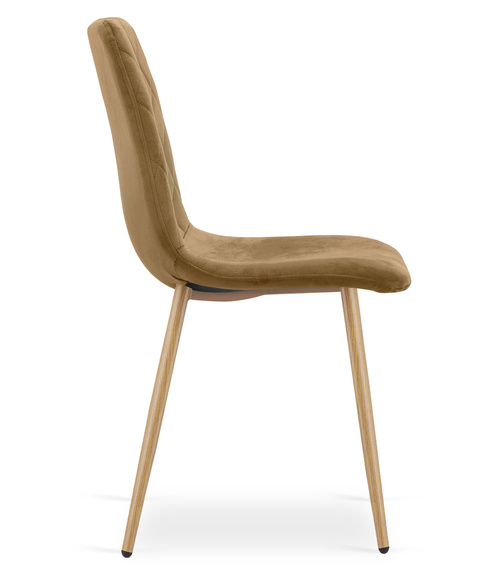 Krzesło TURIN - brązowy aksamit / nogi kolor drewna x 1