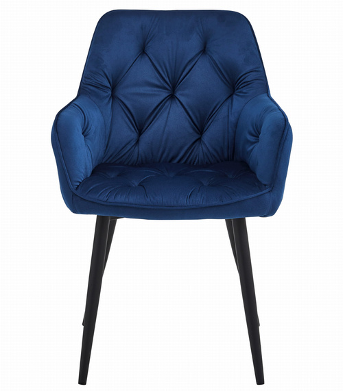 Krzesło JORK - granat aksamit / nogi czarne x 2