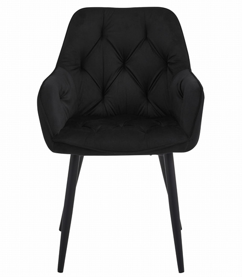 Krzesło JORK - czarny aksamit / nogi czarne x 2
