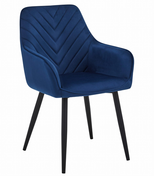 Krzesło NANA - granat aksamit / nogi czarne x 2