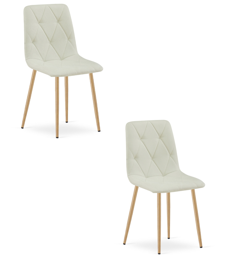 Krzesło LIBRA - beż materiał / nogi kolor drewna x 2