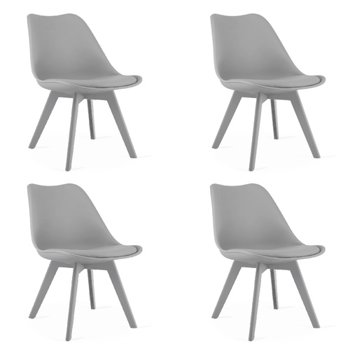 Krzesło MARK - szare / nogi szare x 4