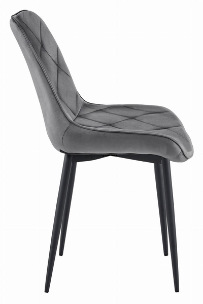 Krzesło TOR - ciemny szary aksamit / nogi czarne x 4