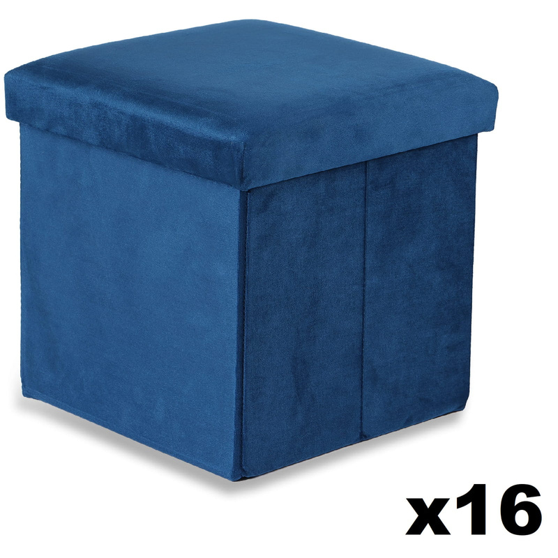 Pufa składana M - 30x30x30cm aksamit granat x 16
