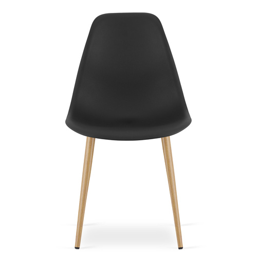 Zestaw Stół ADRIA 120cm x 80cm - czarny + 4 krzesła WAT czarne / nogi naturalne