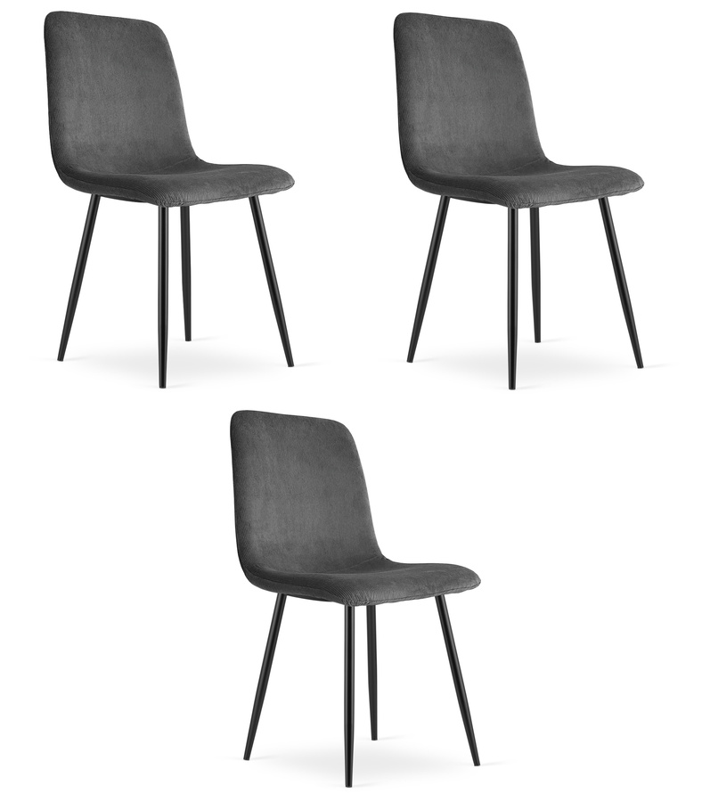 Krzesło RIFT - szary sztruks / nogi kolor czarny x 3