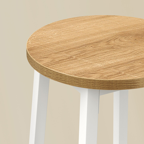 Taboret barowy - dąb / nogi białe