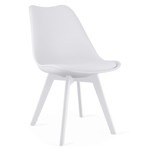 Krzesło MARK - białe / nogi białe x 3