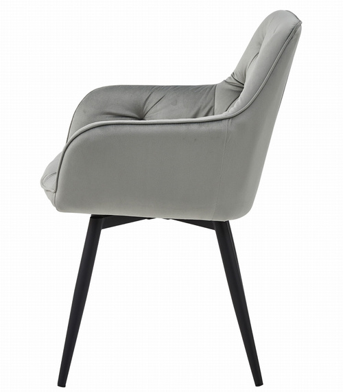 Krzesło JORK360 - aksamit srebrno-szary / nogi czarne x 2