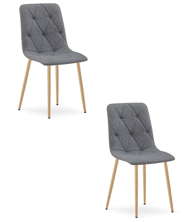 Krzesło LIBRA - ciemny szary materiał / nogi kolor drewna x 2