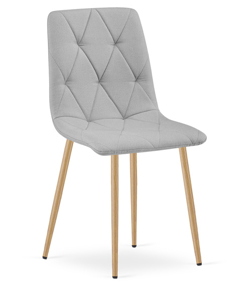 Krzesło LIBRA - jasny szary materiał / nogi kolor drewna x 2