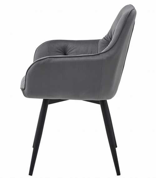 Krzesło JORK360 - ciemny szary aksamit / nogi czarne x 1