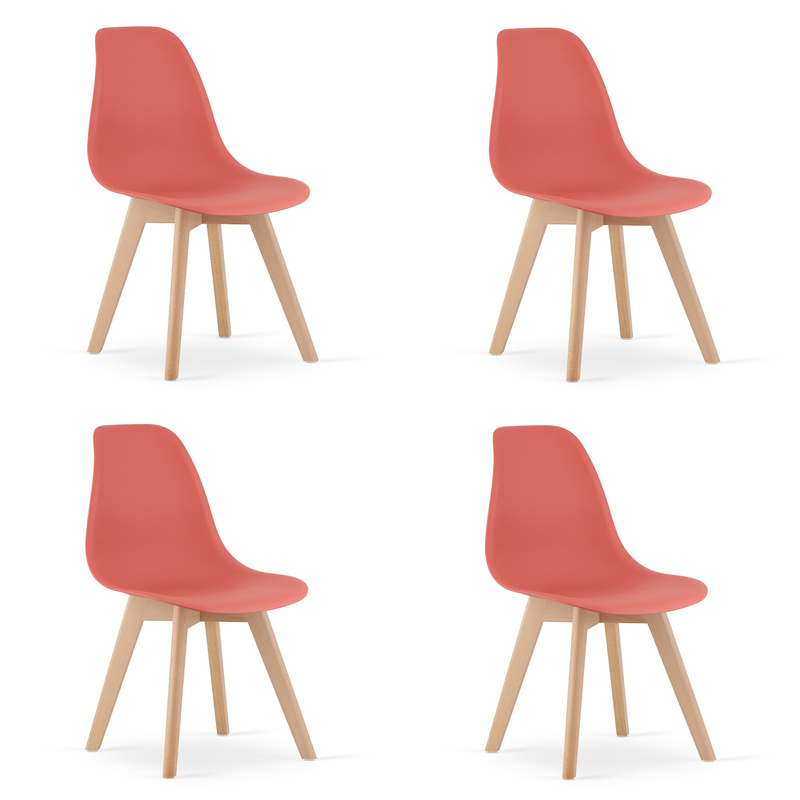 Krzesło KITO cynober / nogi naturalne x 4
