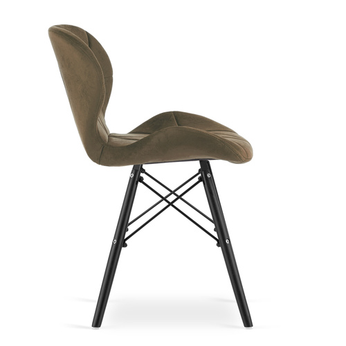 Krzesło LAGO Aksamit - brąz / nogi czarne x 3