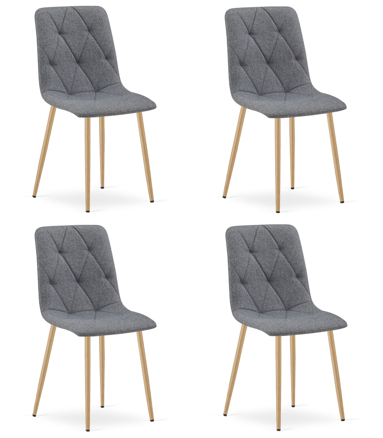 Krzesło LIBRA - ciemny szary materiał / nogi kolor drewna x 4