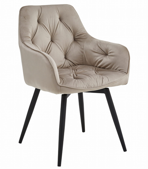 Krzesło JORK360 - ciemny beż aksamit / nogi czarne x 1