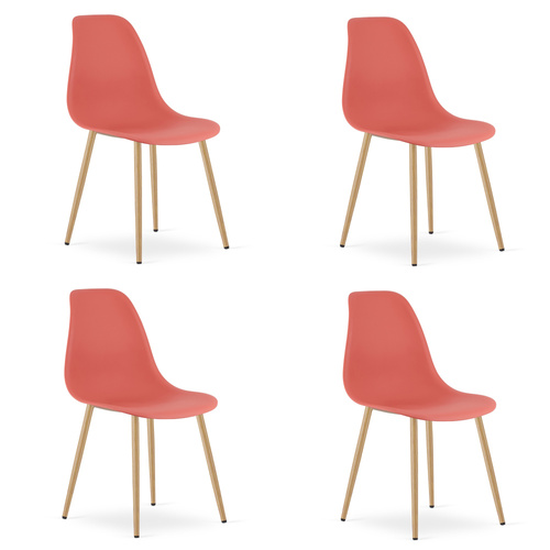 Krzesło WAT cynober / nogi naturalne x 4