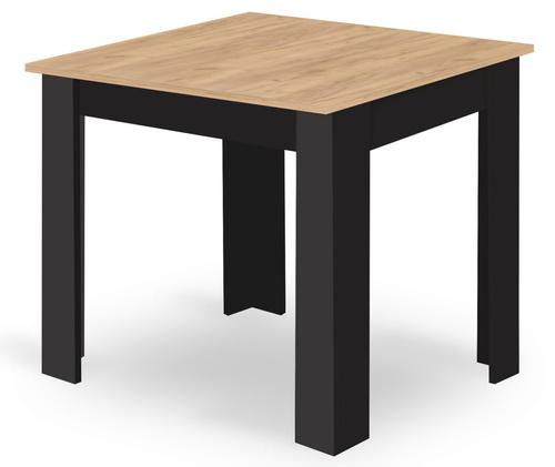 Stół NP 80x80 Artisan nogi czarne + 4 krzesła OSAKA czarny nogi naturalne