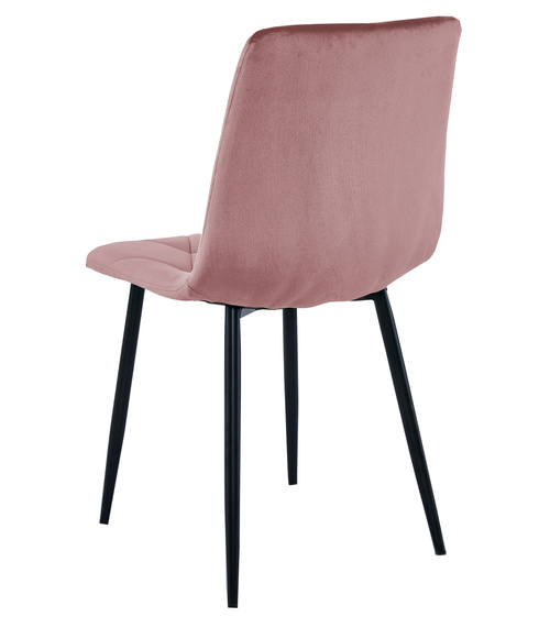 Krzesło LIBRA - róż aksamit / nogi czarne x 2