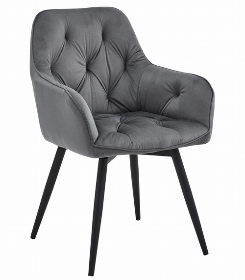 Krzesło JORK360 - ciemny szary aksamit / nogi czarne x 2