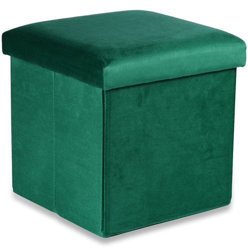 Pufa składana M - 30x30x30cm aksamit zielony x 16