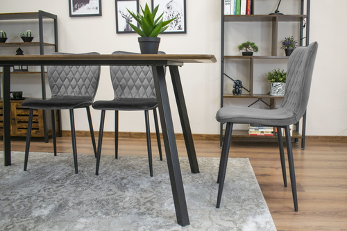 Krzesło FOX - ciemny szary aksamit x 3