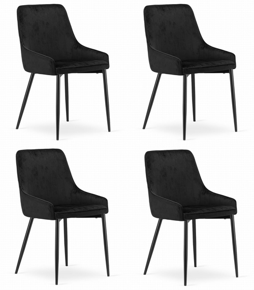 Krzesło MONZA - czarny aksamit x 4