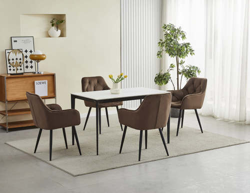 Krzesło JORK - brąz aksamit / nogi czarne x 2