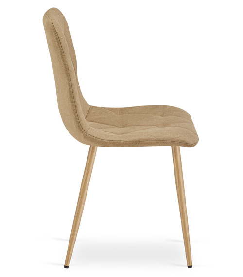 Krzesło LIBRA - brąz materiał / nogi kolor drewna x 4