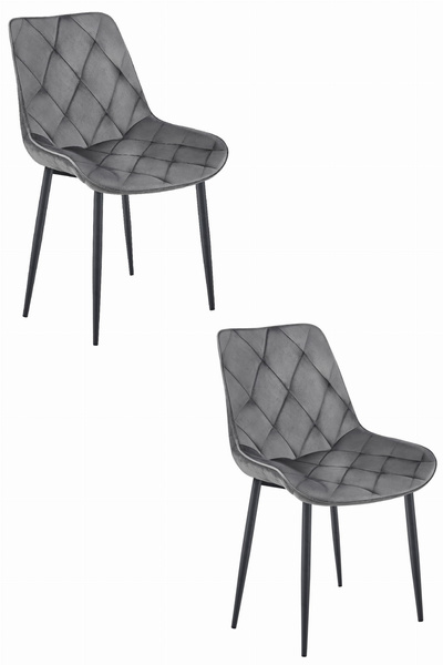 Krzesło TOR - ciemny szary aksamit / nogi czarne x 2