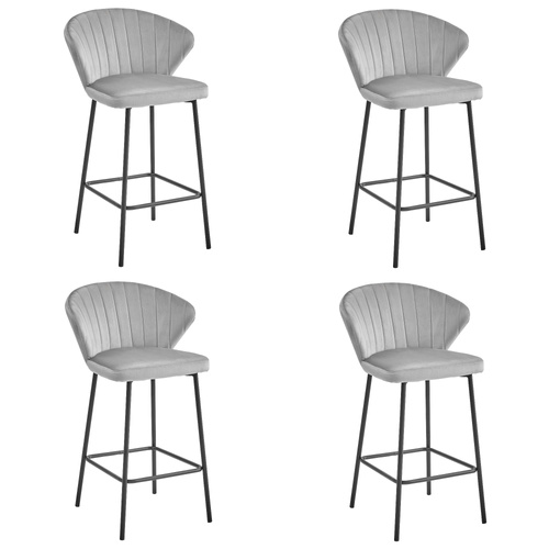 Hoker GATTA - aksamit srebrno-szary / nogi czarne x 4