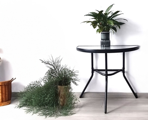 Stół ISLAND Półokrągły + 2x Krzesło SOFIA ciemny szary