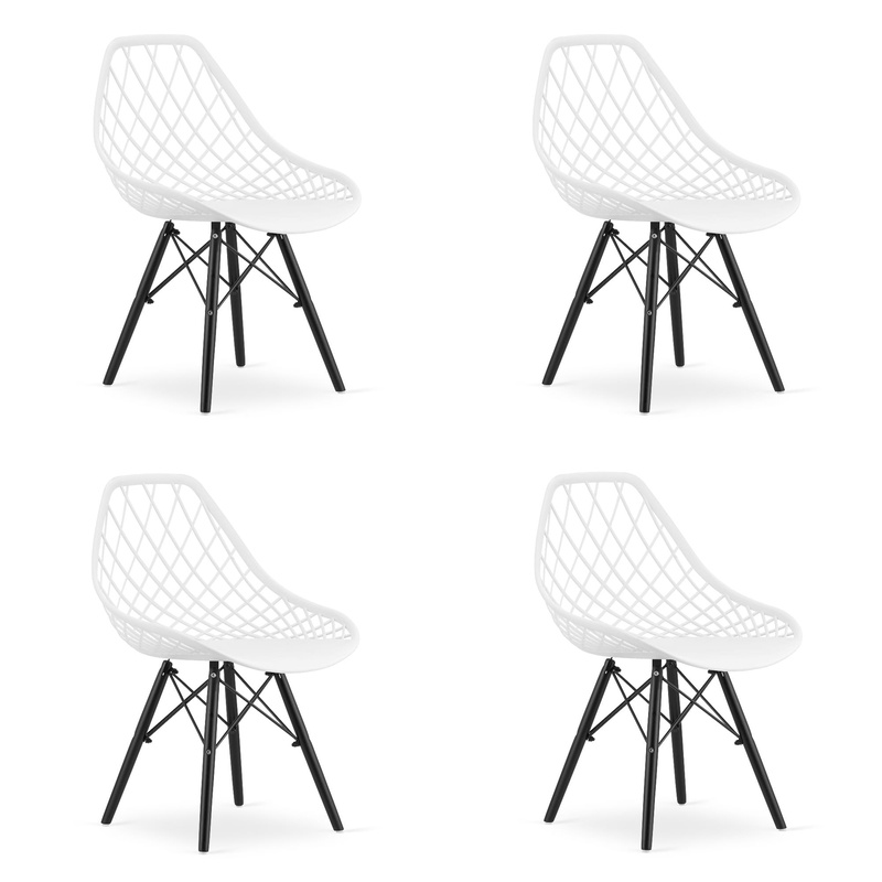 Krzesło SAKAI - białe / nogi czarne x 4