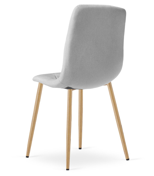 Krzesło LIBRA - jasny szary materiał / nogi kolor drewna x 3