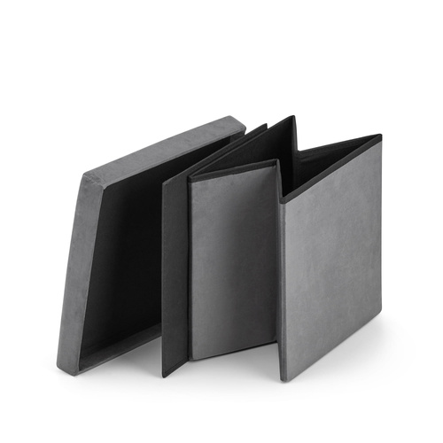 Pufa składana L - 38x38x38cm aksamit szara x 8