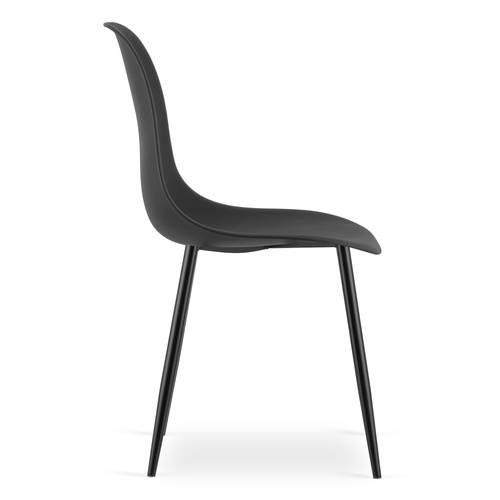 Zestaw Stół TESSA 120cm x 60cm - dąb / czarne nogi + 4 krzesła WAT czarne / nogi czarne