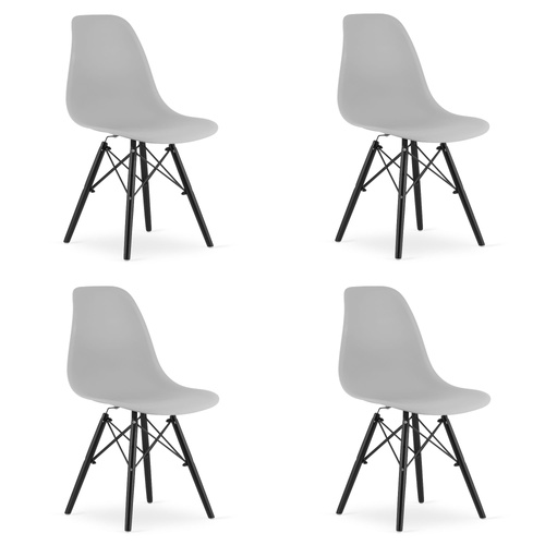 Krzesło OSAKA szare / nogi czarne x 4