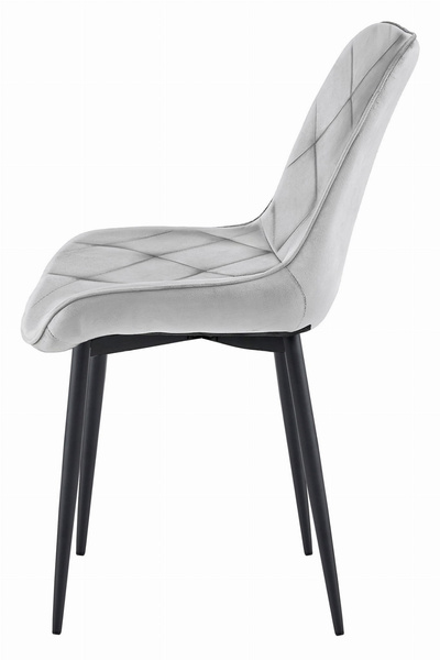 Krzesło TOR - aksamit srebrno-szary / nogi czarne x 1